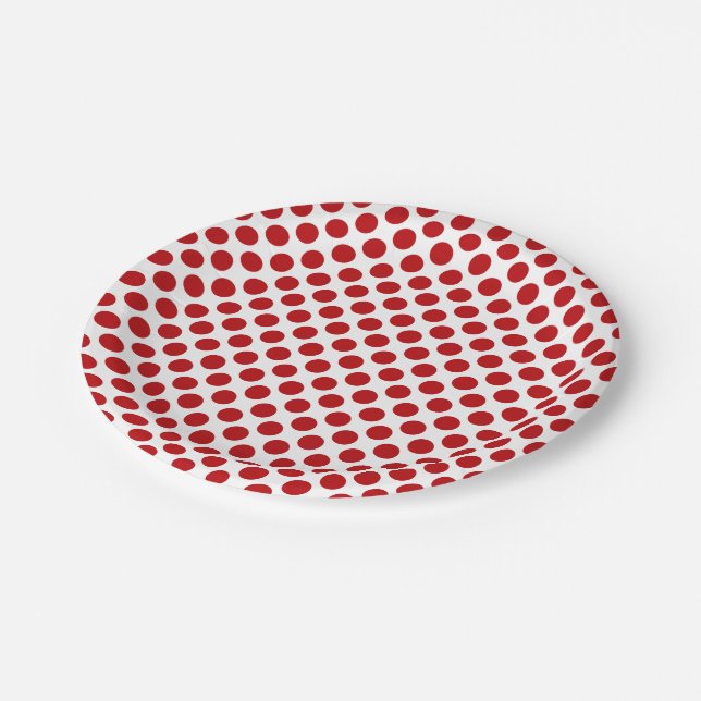 Assiettes En Carton Pois rouges (Angle)