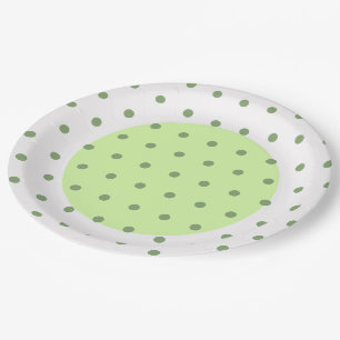 Assiettes En Carton Pois verts à deux tons