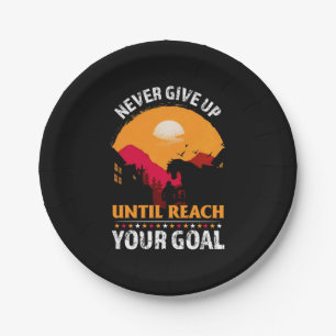 Assiettes En Carton Poison d'Equestrian   Never Give Up Until Reach