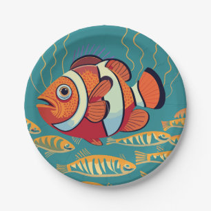 Assiettes En Carton Poisson coloré dans le récif