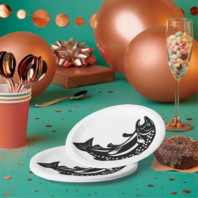 Assiettes En Carton Poisson de truite (Créateur téléchargé)
