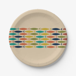 Assiettes En Carton Poisson moderne du milieu du siècle