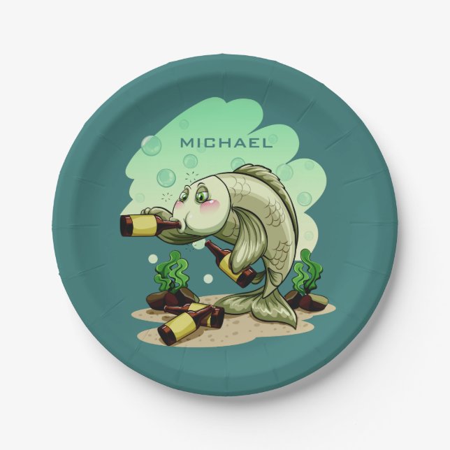 Assiettes En Carton Poisson Poisson personnalisé plaques de papier de  (Devant)