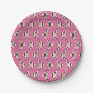 Assiettes En Carton Poisson rose