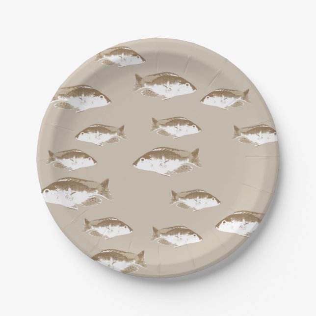 Assiettes En Carton Poisson sépien (Devant)