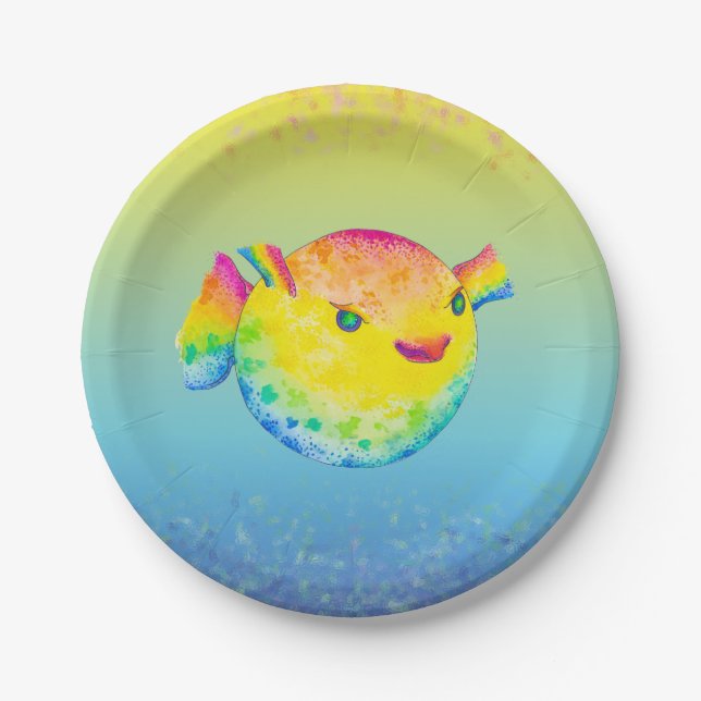 Assiettes En Carton Poissons de décolleur (Devant)