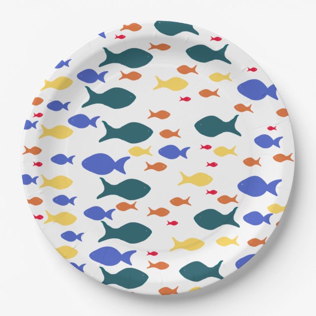 Assiettes En Carton Poissons Plaques de papier personnalisées (Devant)