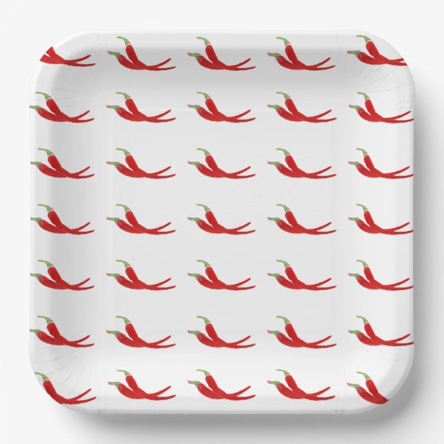 Assiettes En Carton Poivron Rouge (Recto)