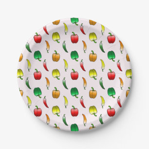 Assiettes En Carton Poivrons Bell et poivrons doux longs