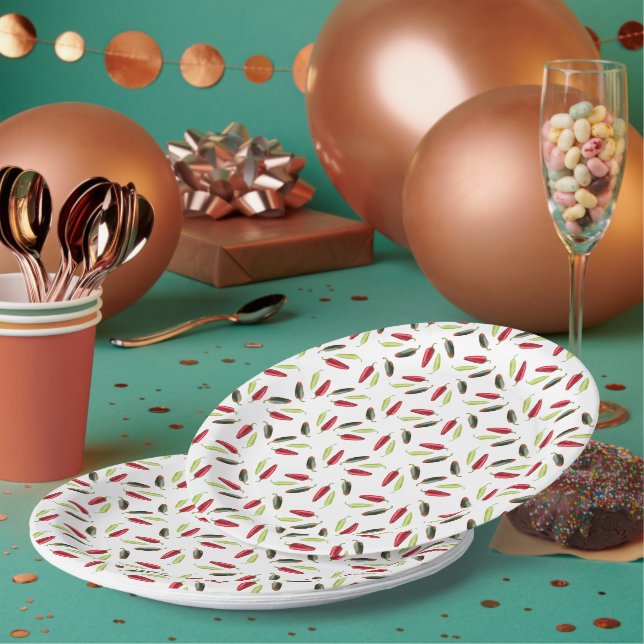 Assiettes En Carton Poivrons épicés (Multi)