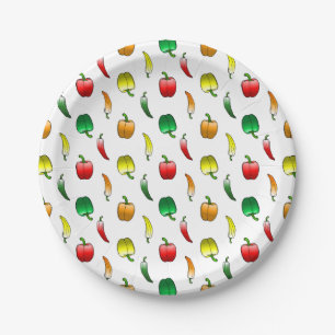Assiettes En Carton Poivrons et poivrons doux longs