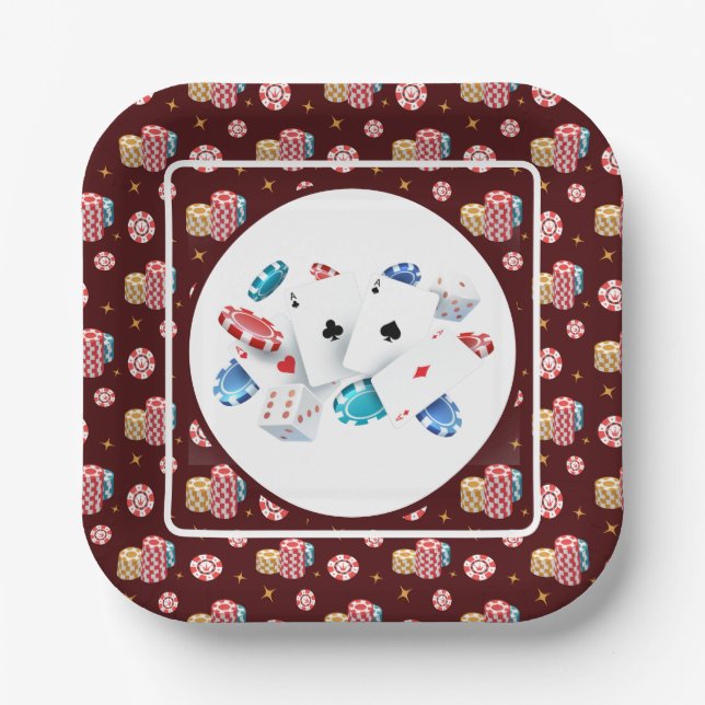 Assiettes En Carton Poker Night Fun (Recto)