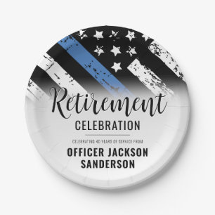 Assiettes En Carton Police Police Service de la retraite