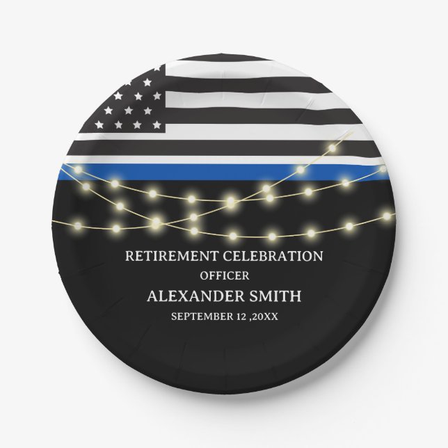 Assiettes En Carton Police Retirement Party (Devant)