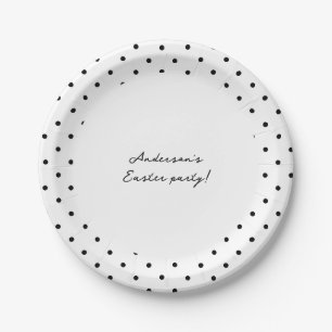 Assiettes En Carton Polka point minimaliste personnalisé