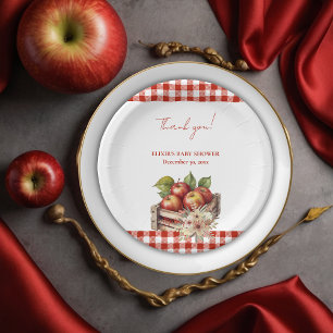 Assiettes En Carton Pomme de mon oeil Baby shower Red Orchard