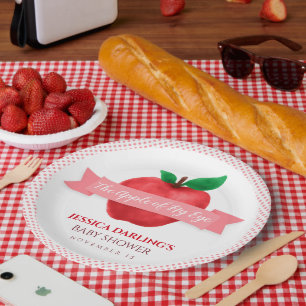 Assiettes En Carton Pomme de mon oeil qui tombe  baby shower à thème