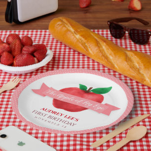 Assiettes En Carton Pomme de mon oeil qui tombe  Fête d'anniversaire 