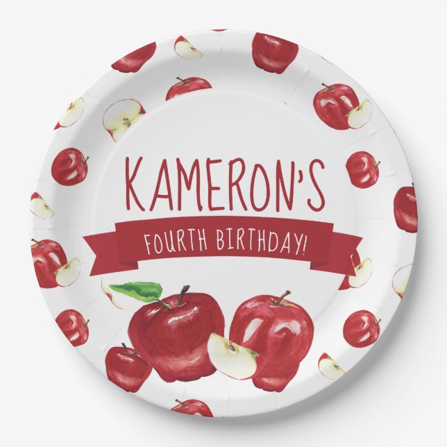 Assiettes En Carton Pomme de nos yeux, fête d'anniversaire n'importe q (Devant)