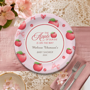 Assiettes En Carton Pomme De Nos Yeux Fille Rose Baby Shower 