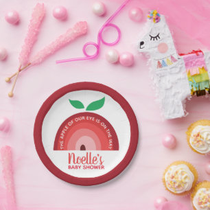 Assiettes En Carton Pomme de notre oeil, Baby shower arc-en-ciel Apple