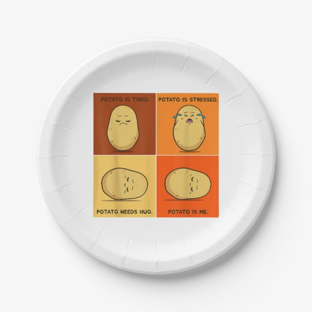 Assiettes En Carton Pomme de terre Spud Racine Légumes Tater Vegan Lov (Devant)