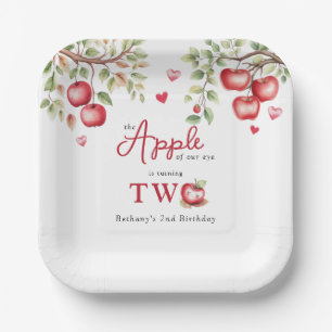Assiettes En Carton Pomme Douce De Notre Oeil Anniversaire 2 ans