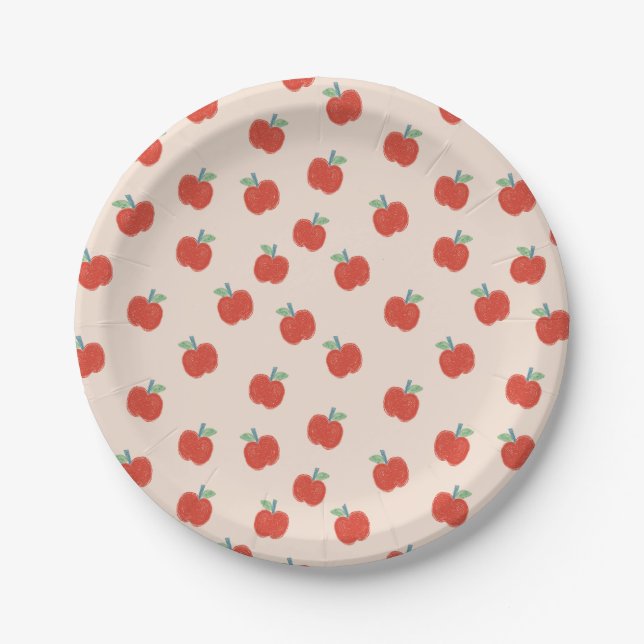 Assiettes En Carton Pomme rouge (Devant)