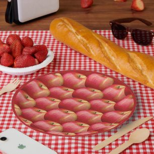 ASSIETTES EN CARTON POMME ROUGE DÉLICIEUSE