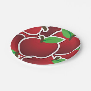 Assiettes En Carton Pommes rouges funky