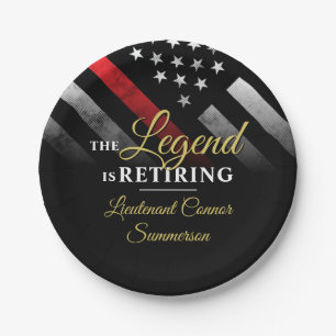 Assiettes En Carton Pompier Retraite Service d'incendie pompier