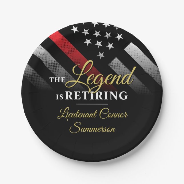 Assiettes En Carton Pompier Retraite Service d'incendie pompier (Devant)