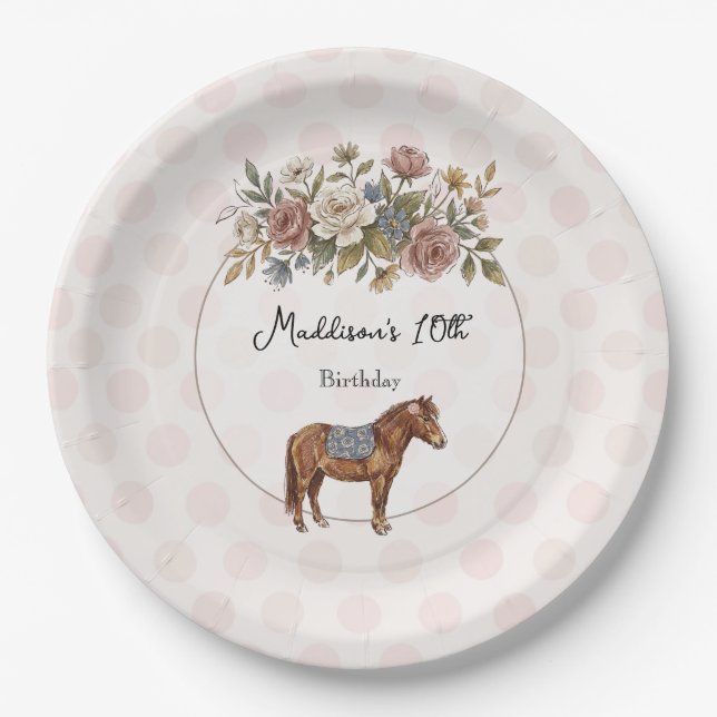 Assiettes En Carton Poney (Devant)