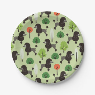 Assiettes En Carton Poodle dans le parc