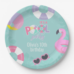 Assiettes En Carton Pool party Fille Anniversaire Plaque papier
