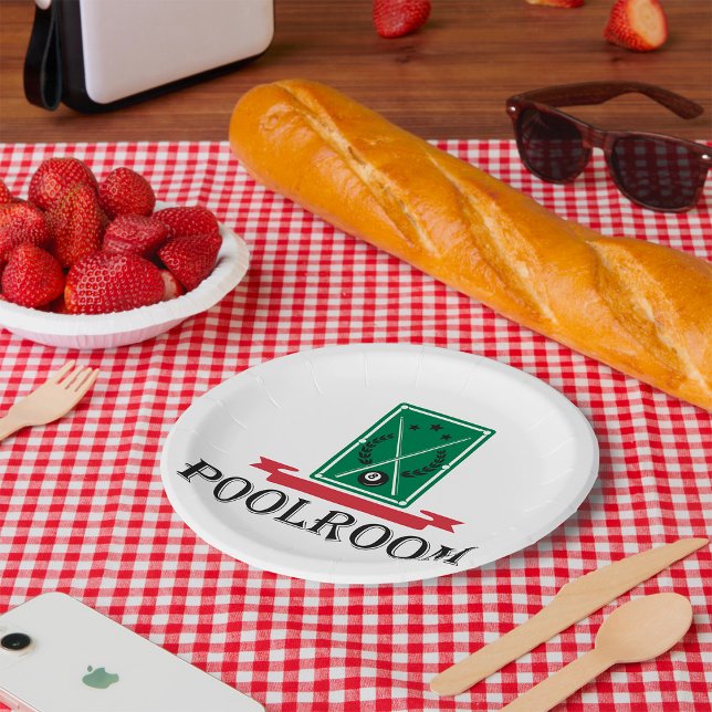 Assiettes En Carton Poolroom Billiards Classic 8 Ball (Créateur téléchargé)