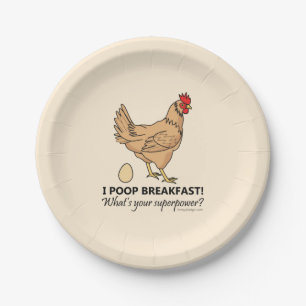 Assiettes En Carton Poops de poulet Petit-déjeuner Plaques de papier