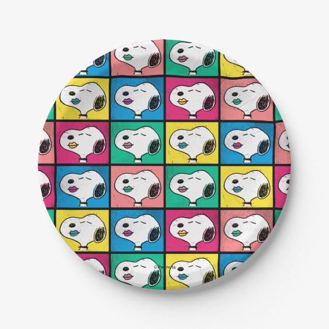 Assiettes En Carton Pop Art Snoopy Lips | Mod pour vous Motif (Devant)