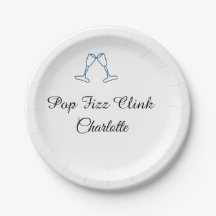Pop fizz clic champagne bleu bouteille nouvel an