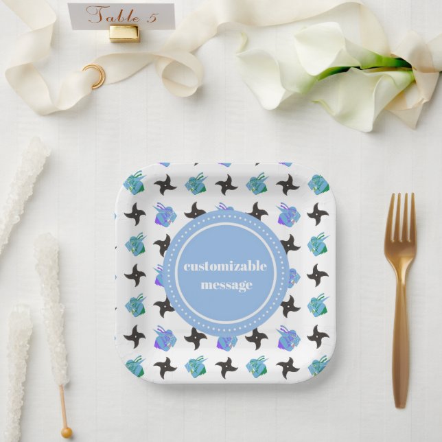 Assiettes En Carton Pop Ninja Throwing Star (Mariage)