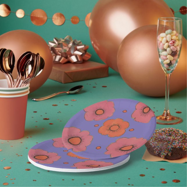 Assiettes En Carton Poppies Afro (Multi)