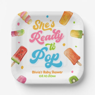 Assiettes En Carton Popsicle Elle est prête à faire du Baby shower