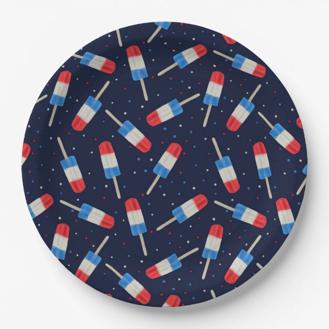Assiettes En Carton Popsicles la nuit (Devant)