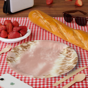 Assiettes En Carton Poster de animal de vache rose