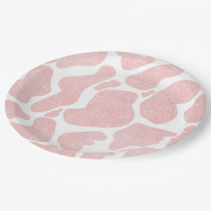 Assiettes En Carton Poster de animal rose Gold White Gros Spots de vac
