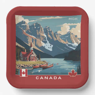 Assiettes En Carton Poster de voyage sur mesure Monogramme Canada