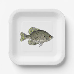 Assiettes En Carton Poster noir Crappie