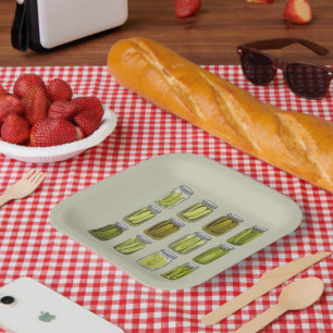 Assiettes En Carton Pot de cornichons en conserve vintage pour amateur