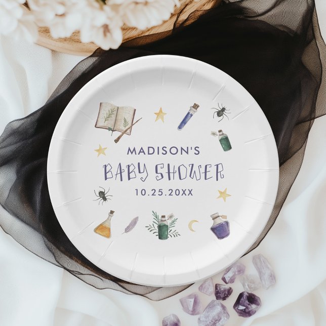 Assiettes En Carton Potions magiques Whimsical Baby shower Halloween (Créateur téléchargé)