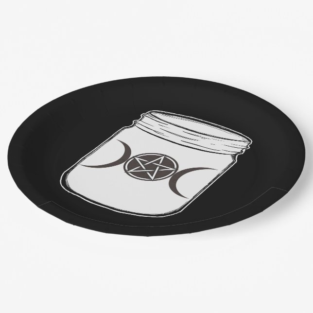 Assiettes En Carton Pots de maçon de lunes magiques mystiques pour fêt (Angle)